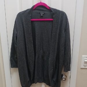 Simply Emma Charcoal Gray Open Cardigan